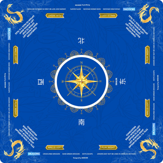 ABISKOM Mahjong Mat (32.7” x 32.7”) with Premium Carrying Mat, Non-Slip Noise Reduction & Waterproof Non-Wrinkle Foldable Gaming Mat for Mahjong, Poker, Board/Card Games and Dominoes